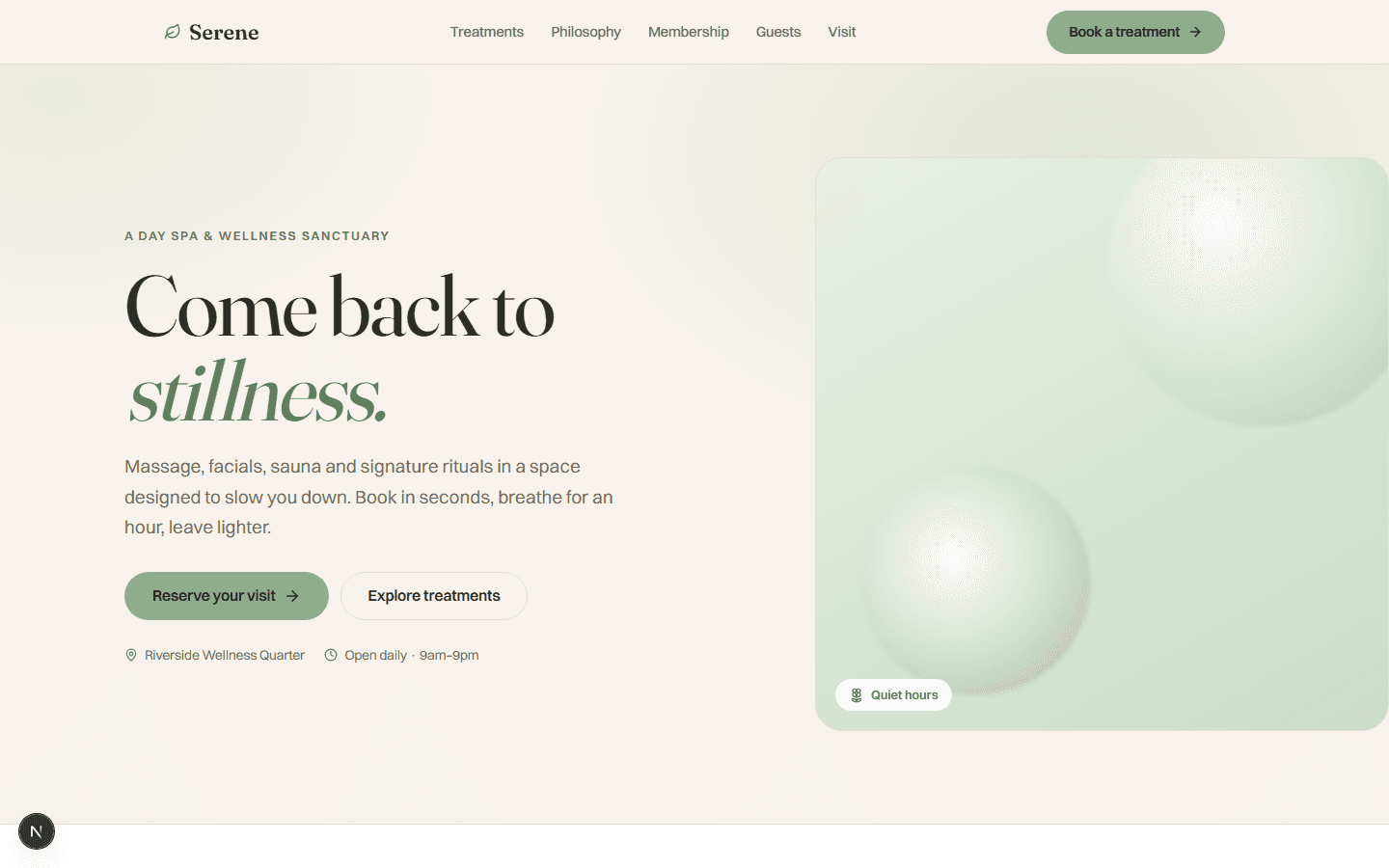 Serene — Spa & Wellness — Wellness · Spa
