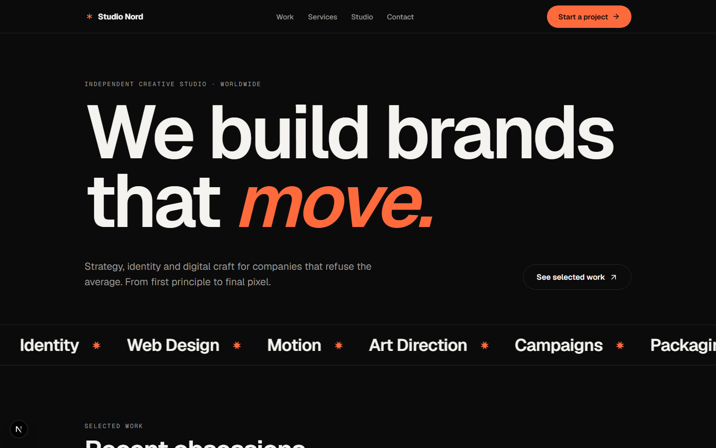 Studio Nord — Agency template preview